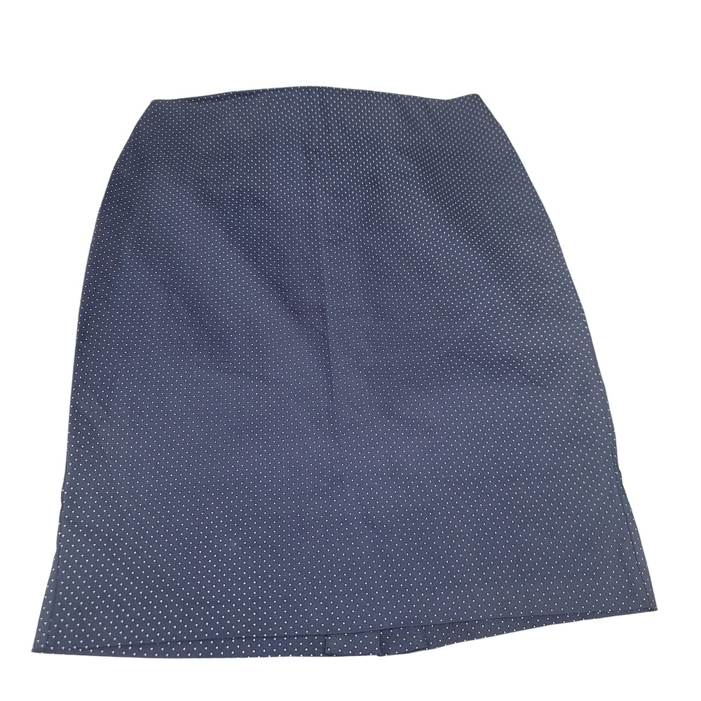 Attyre New York Navy Blue Polka Dot Pencil Skirt Women Size 10 Stretch 5142116